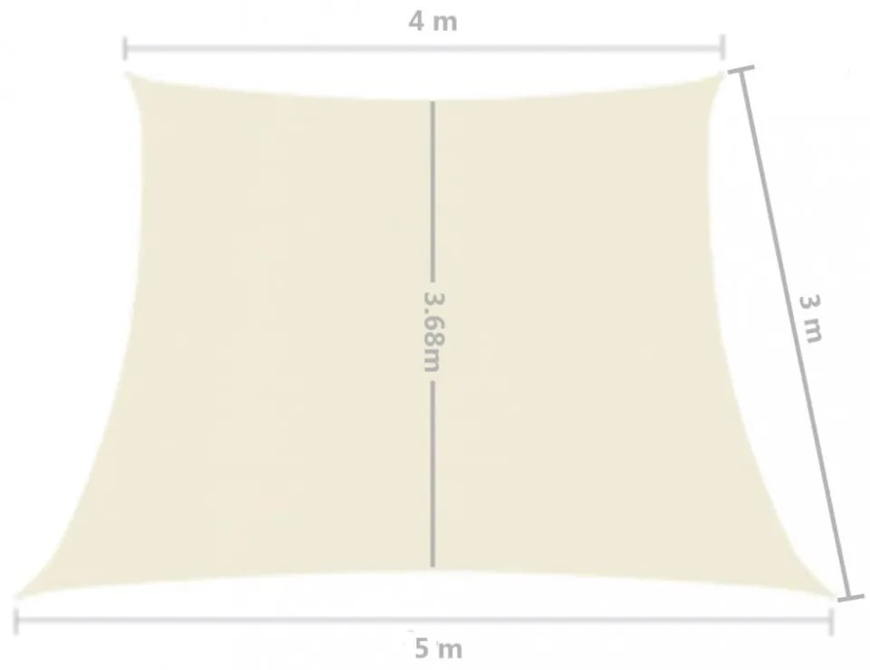 krémszínű HDPE napvitorla 160 g/m² 4/5 x 3 m