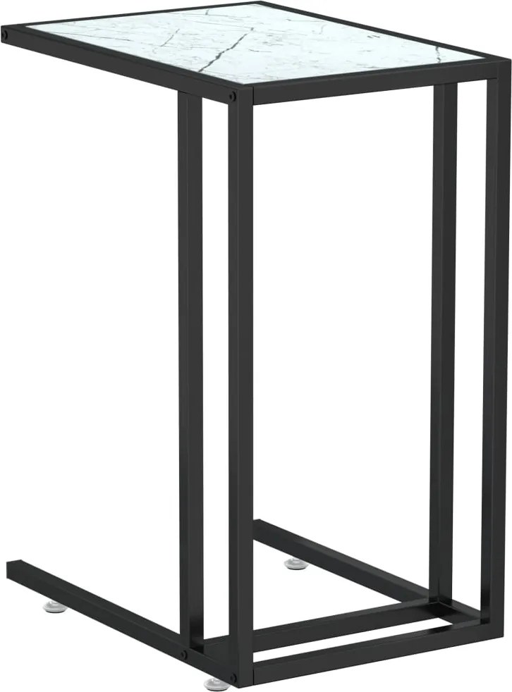 vidaXL fehér márvány edzett üveg számítógép-kisasztal 50 x 35 x 65 cm