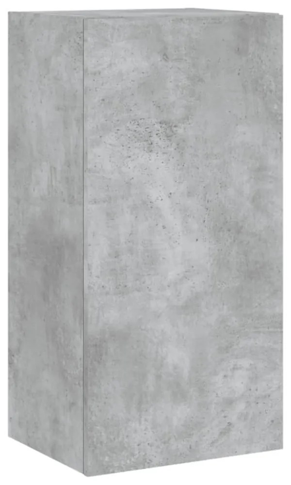 betonszürke falra szerelhető TV-szekrény LED-del 40,5x35x80 cm