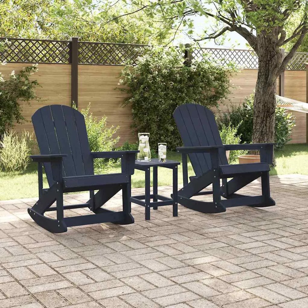 Adirondack hintás székek 2 pcs Tengerészkék HDPE
