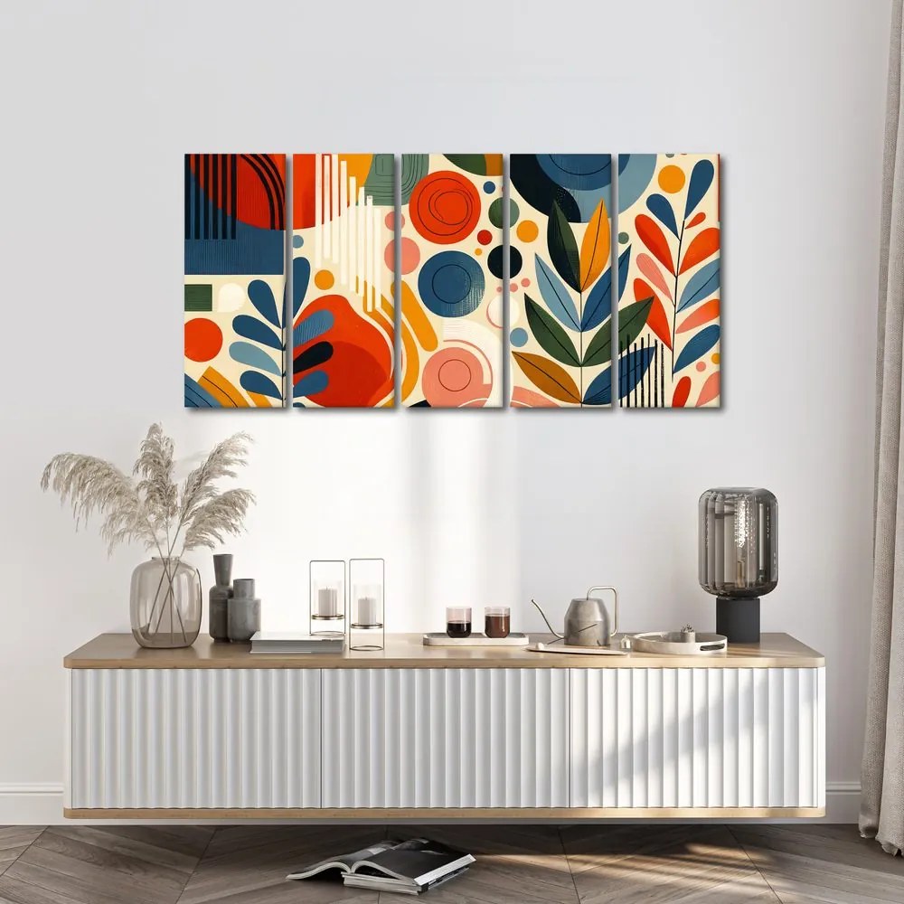 5 részes kép modern absztrakt formák