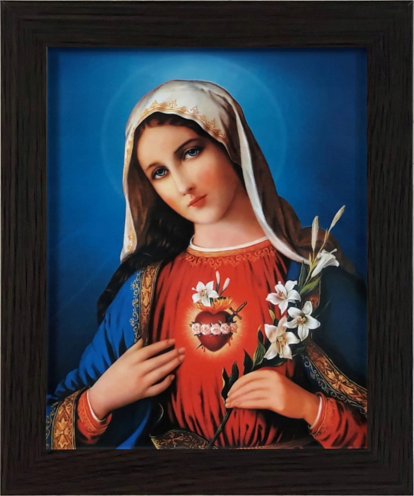 Vászonkép 30x25 Mária Szíve Mária Keret Wenge