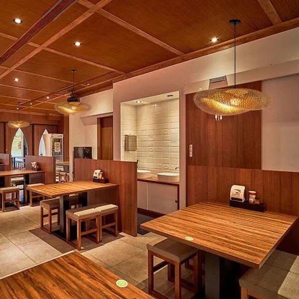 Immax 08270L - Csillár zsinóron HILO 1xE27/40W/230V átm. 80 cm bambusz