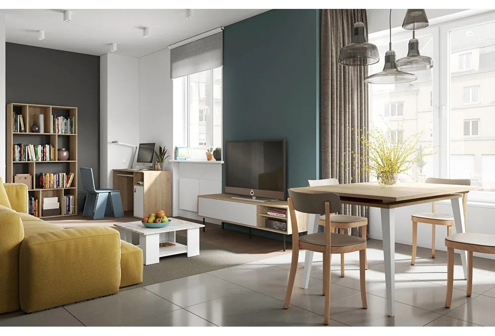 Íróasztal tölgyfa dekoros asztallappal 50x115 cm Oxford – TemaHome