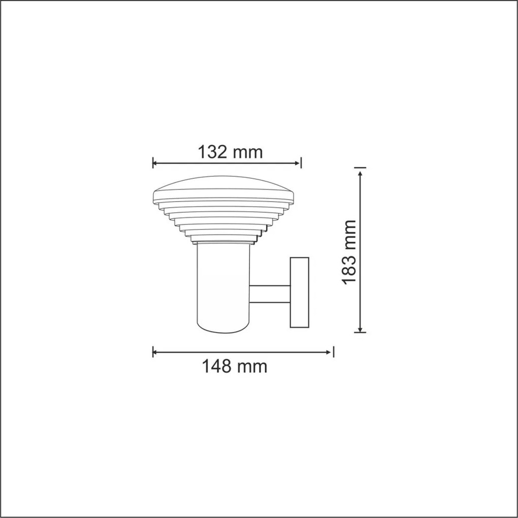 POLUX 304360 PIRAMIDA Modern Kültéri Fali Lámpa Szatén LED IP44