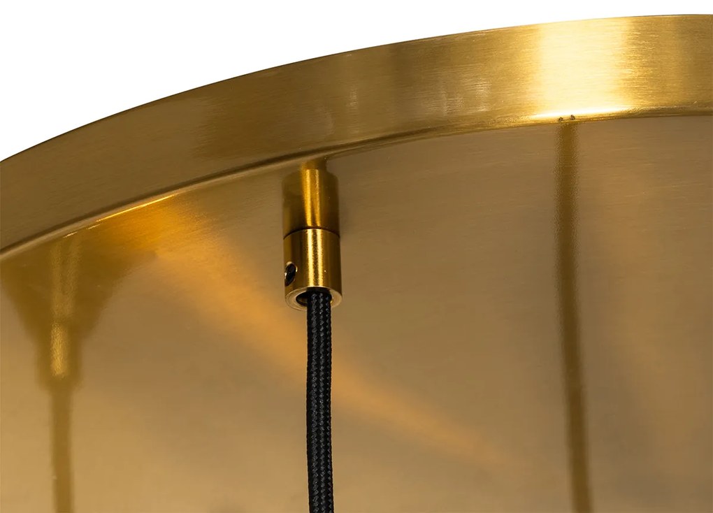 Art Deco lógólámpa sárgarézzel és kék üveggel kerek 7 lámpás - Sandra