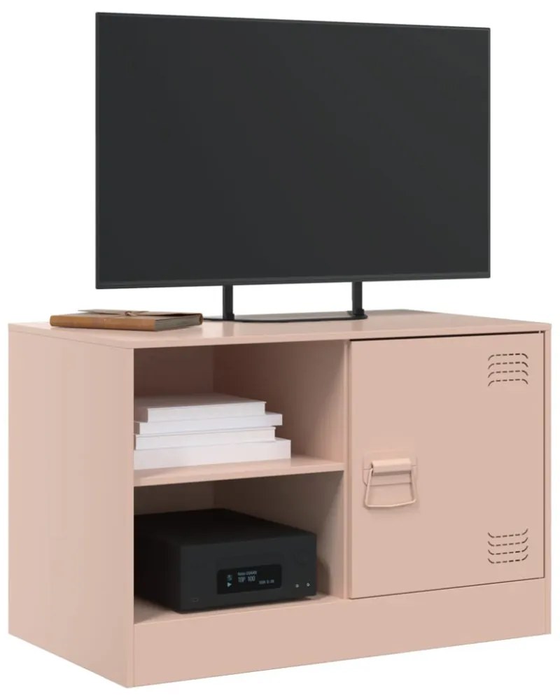 rózsaszín acél TV-szekrény 67 x 39 x 44 cm