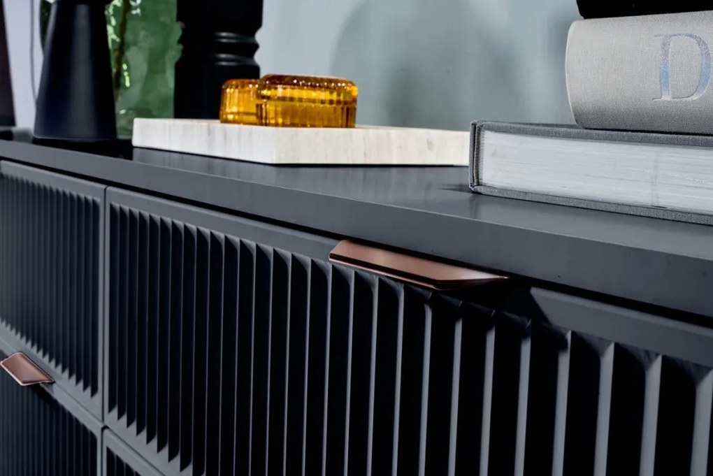 Komód 2 fiókkal és 4 ajtóval indigo színben – ELEGANZO LS‑1