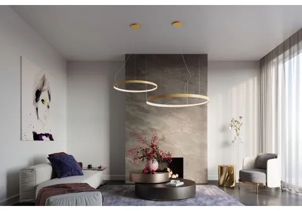 Thoro TH.174 - LED Csillár zsinóron RIO LED/50W/230V CRI90 3000K átm. 78 cm arany