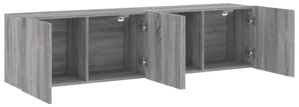 2 db szürke sonoma színű fali TV-szekrény 80 x 30 x 41 cm