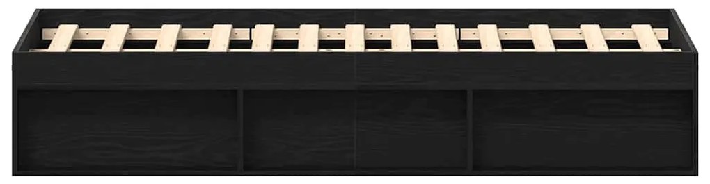 fekete tölgy színű szerelt fa ágykeret matrac nélkül 120x200 cm