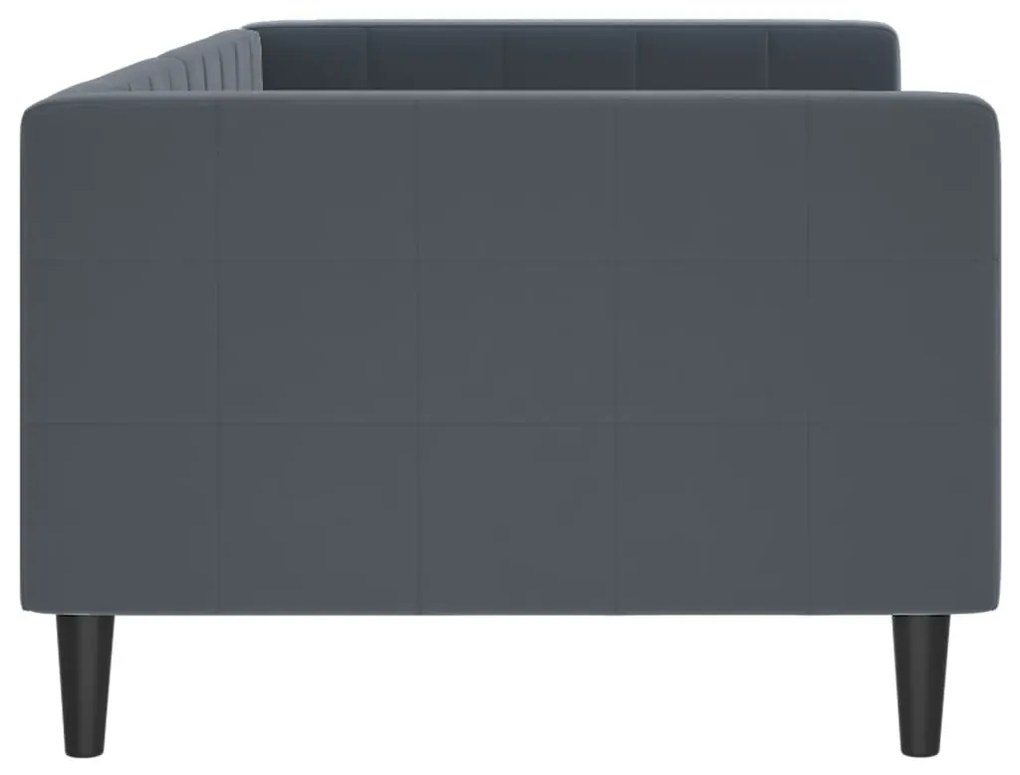 sötétszürke bársony kanapéágy 90x200 cm