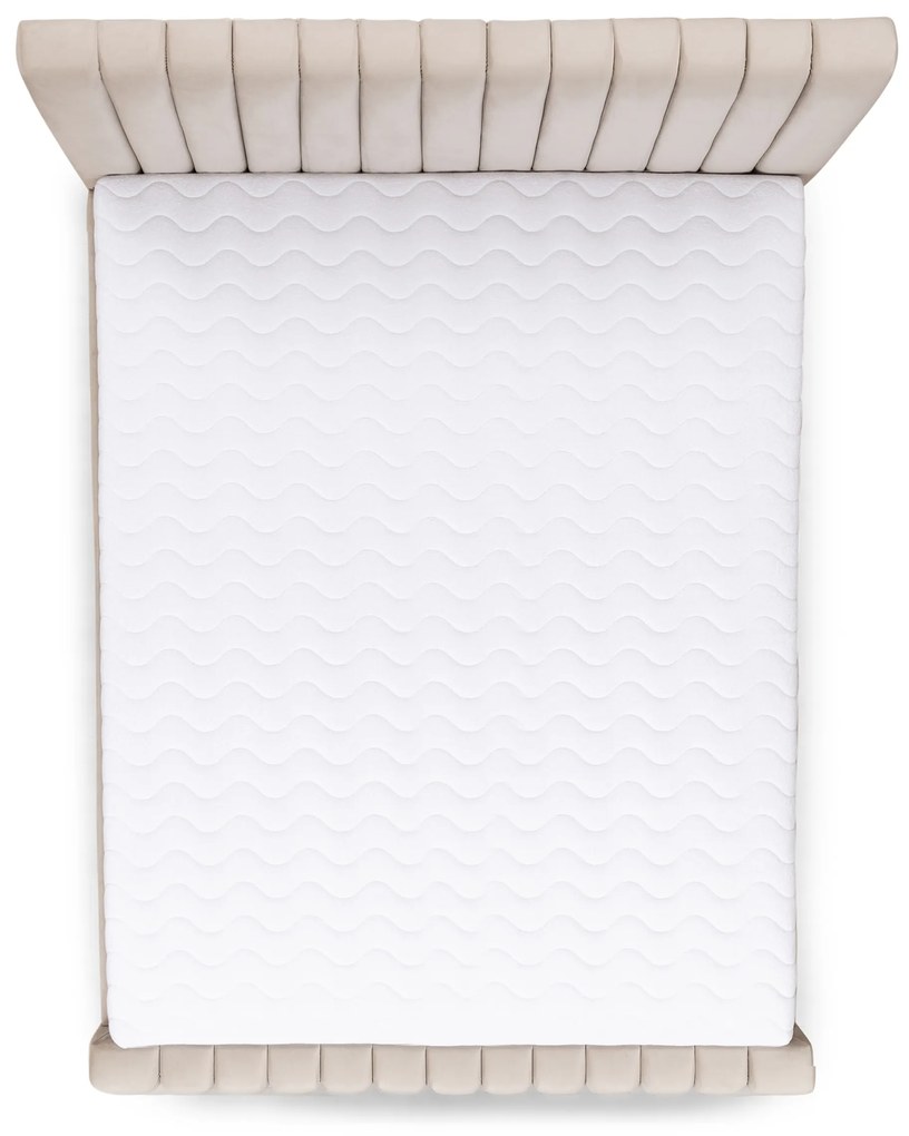 Nicole franciaágy 140x200 tárolóval - bézs Velluto 2 bársony