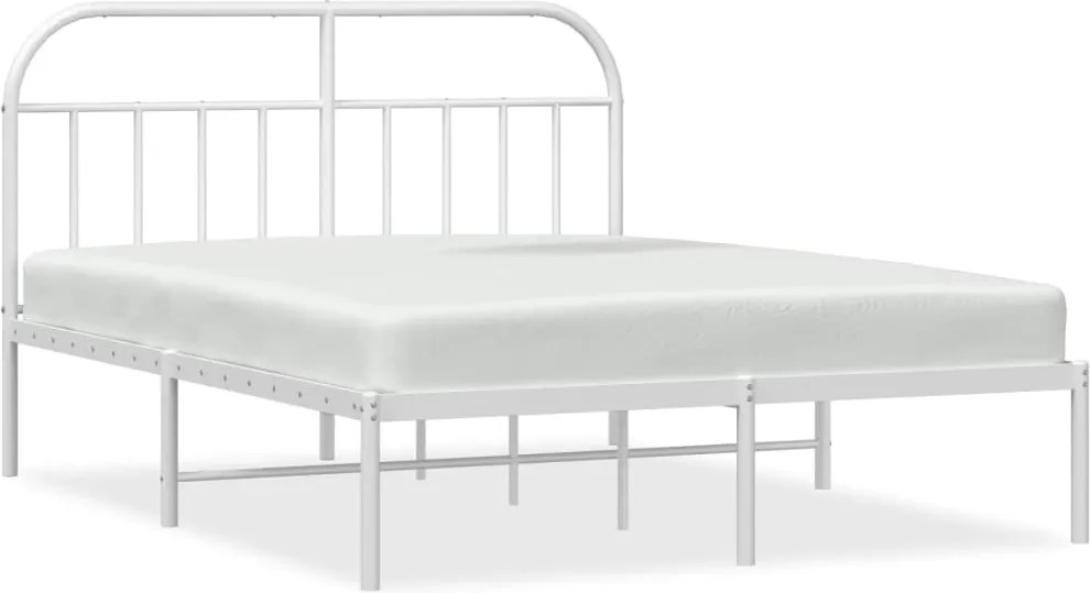 vidaXL fehér fém ágykeret fejtámlával 180 x 200 cm