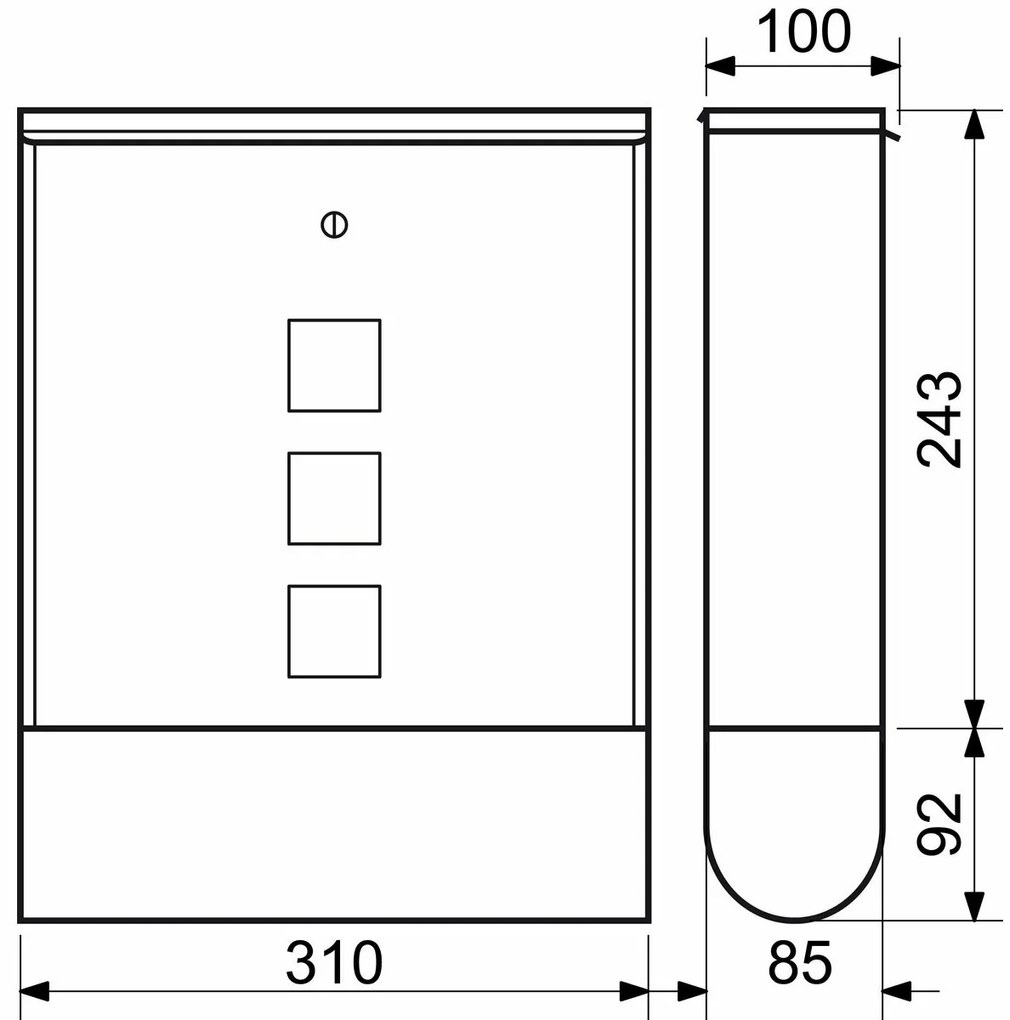 Acél postaláda ablakkal és csővel BK.210.HM