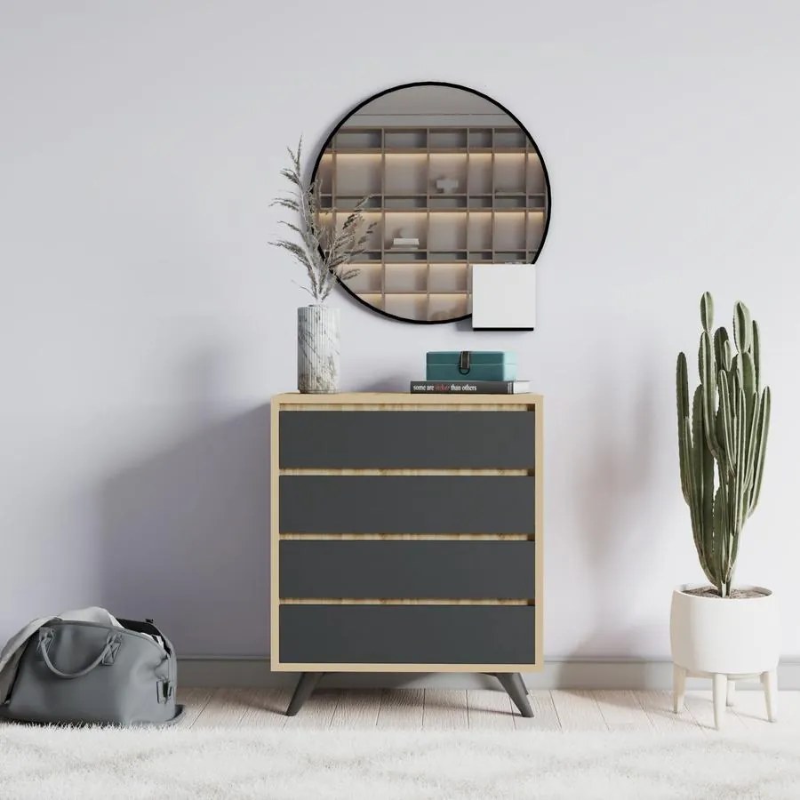 Komód Suvera - Oak, Anthracite