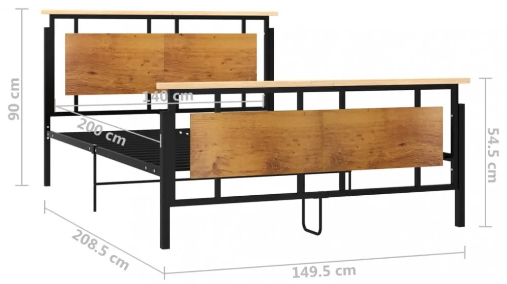 fém ágykeret 140 x 200 cm