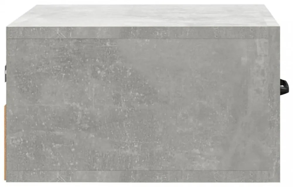 2 db betonszürke falra szerelhető éjjeliszekrény 35x35x20 cm