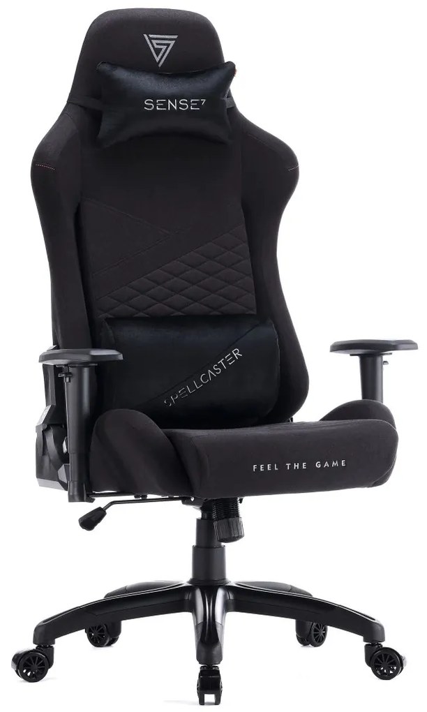 Gamer szék SENSE7 Spellcaster Senshi Edition nagy méret XL fotel, fekete szövet