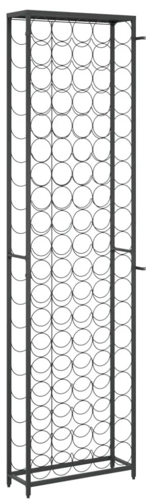 fekete kovácsoltvas bortartó 95 palackhoz 54 x 18 x 200 cm