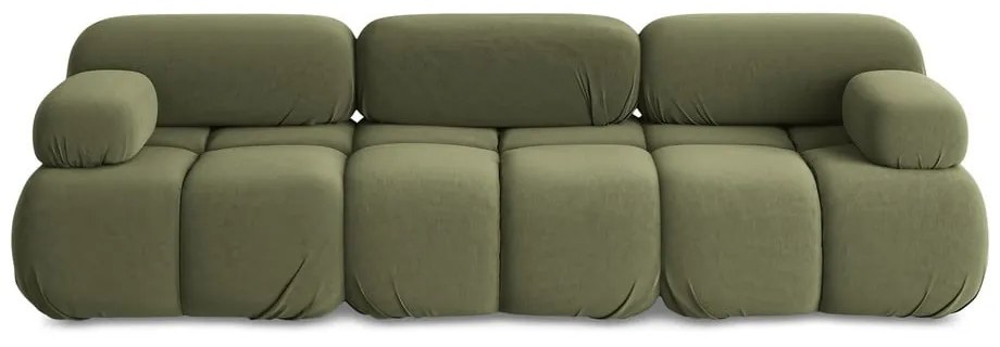 Világoszöld bársony moduláris kanapé 285 cm Lokua – Makamii