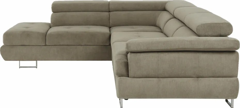 Ülőgarnitúra tárolóhellyel, világosbarna melír, szövet, balos, BUTON R