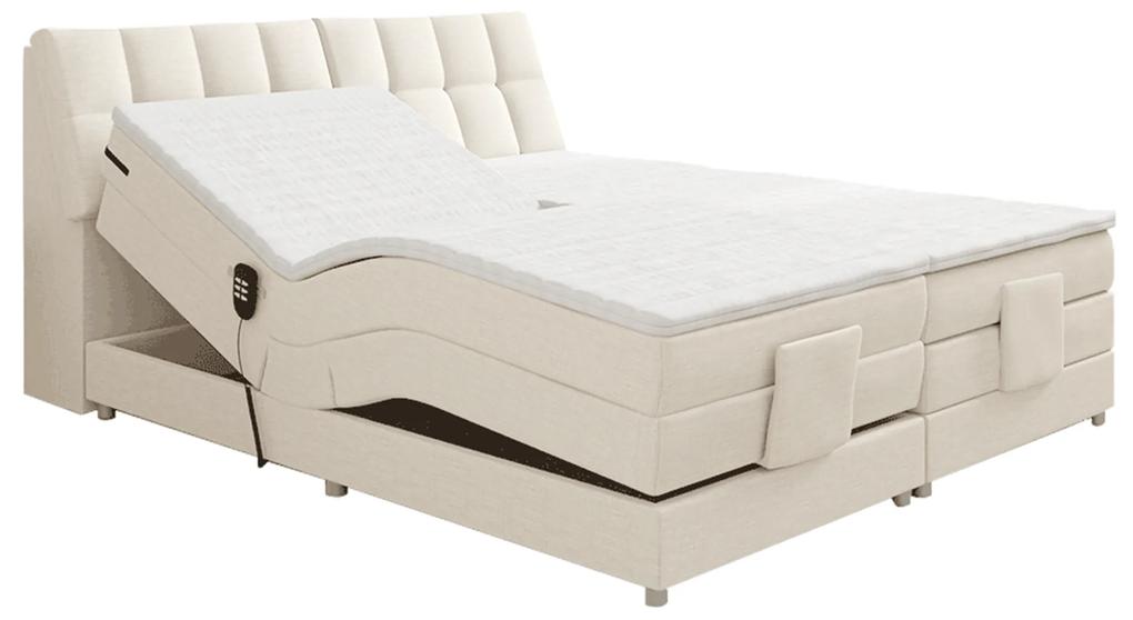 Elektromos állítható ágy, boxspring, bézs, 160x200, GERONA