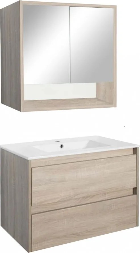 Porto 80 komplett fürdőszoba bútor sonoma tölgy színben