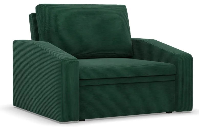 Vertico fekvőfotel, 90 cm széles, kordbársony, zöld