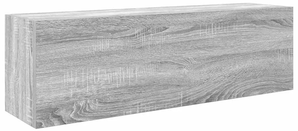 szürke sonoma szerelt fa fali fürdőszobaszekrény 100x25x30 cm