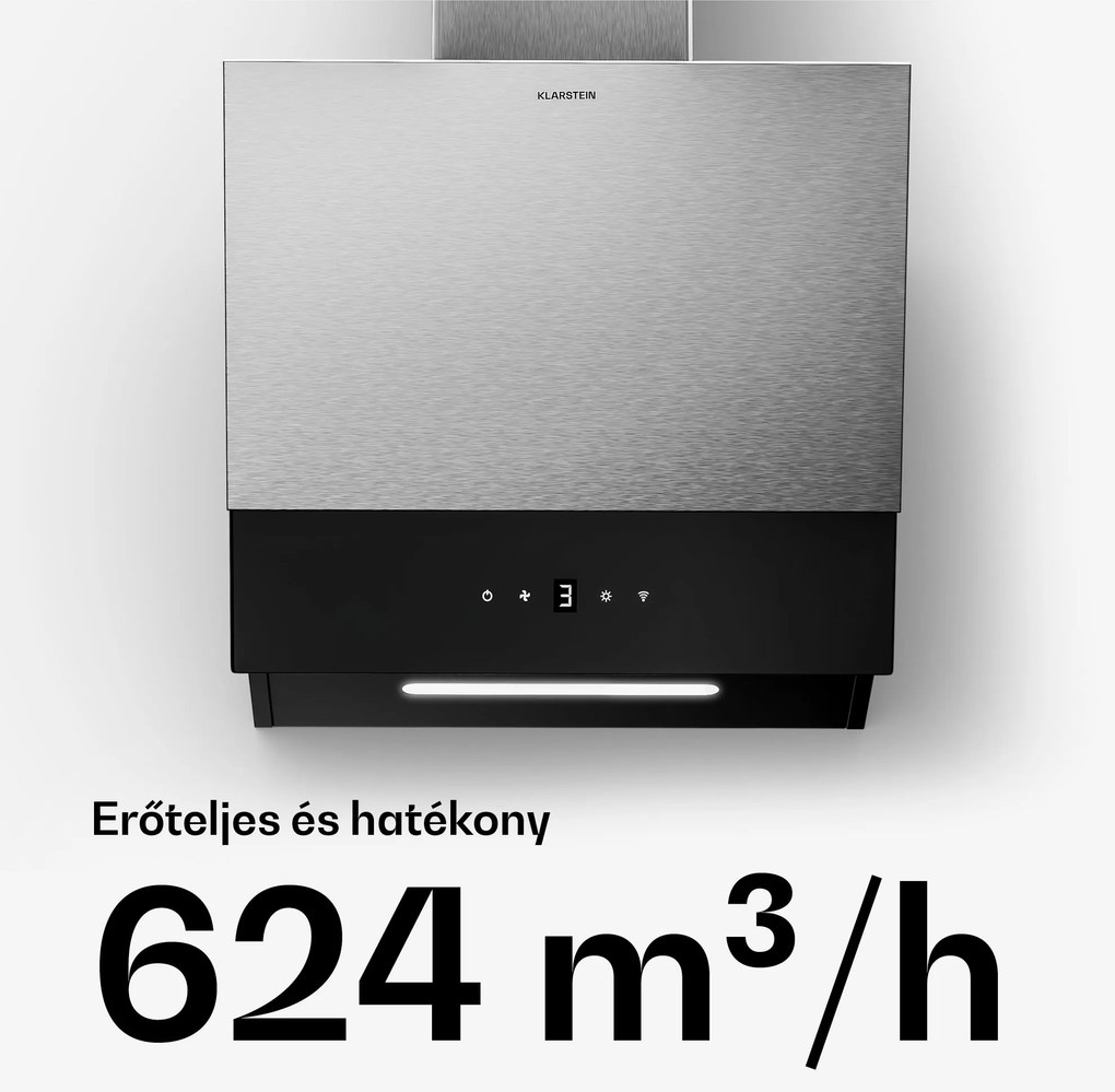 Klarstein Verosteel páraelszívó | Elegáns, minimalista, erős | Energiaosztály A | 624 m³/h | 45 cm