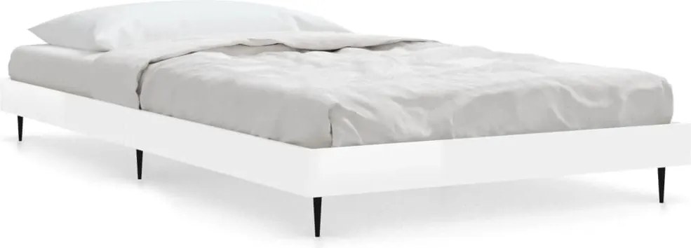 vidaXL magasfényű fehér szerelt fa ágykeret 90 x 200 cm