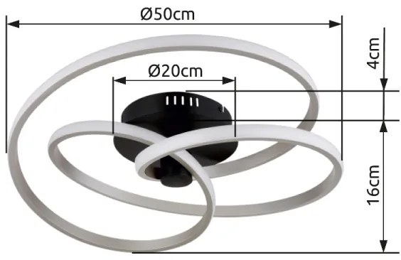 Globo 67183-40N - LED Felületre szerelhető csillár GLYXAR LED/40W/230V króm/fekete