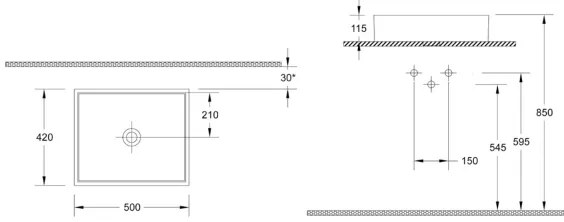 Isvea - Ráültethető mosdó PURITY 50x42 cm kerámia/fehér