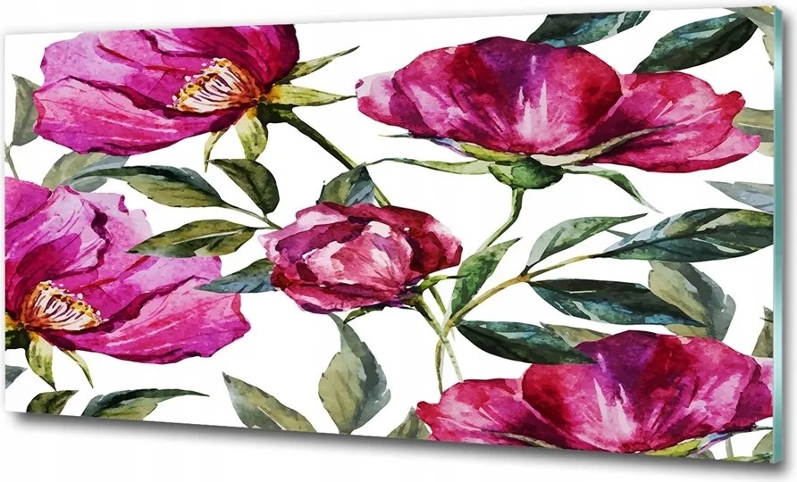 Fotó üvegkép Hawaii virágok 125x50