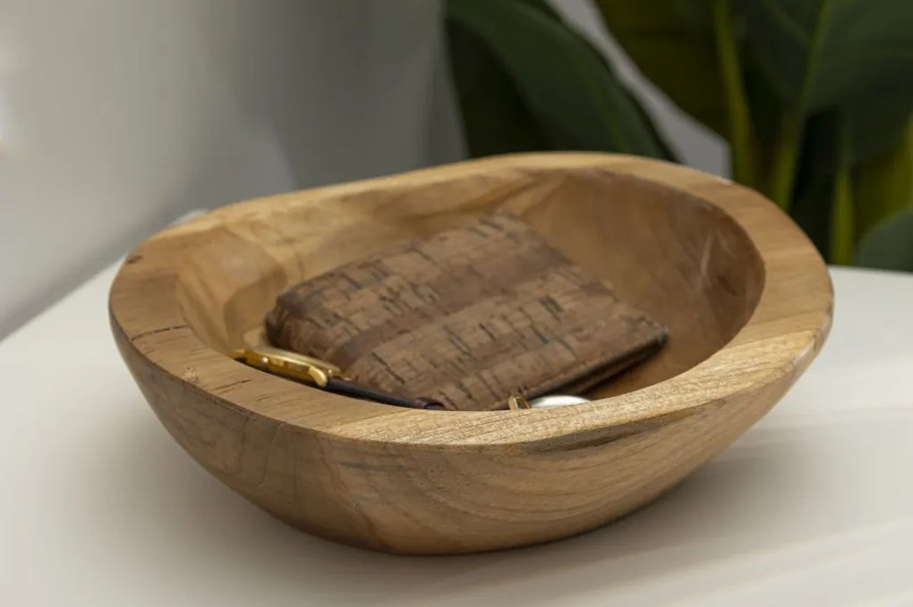 Tálca tipikus teak ø 25x5cm