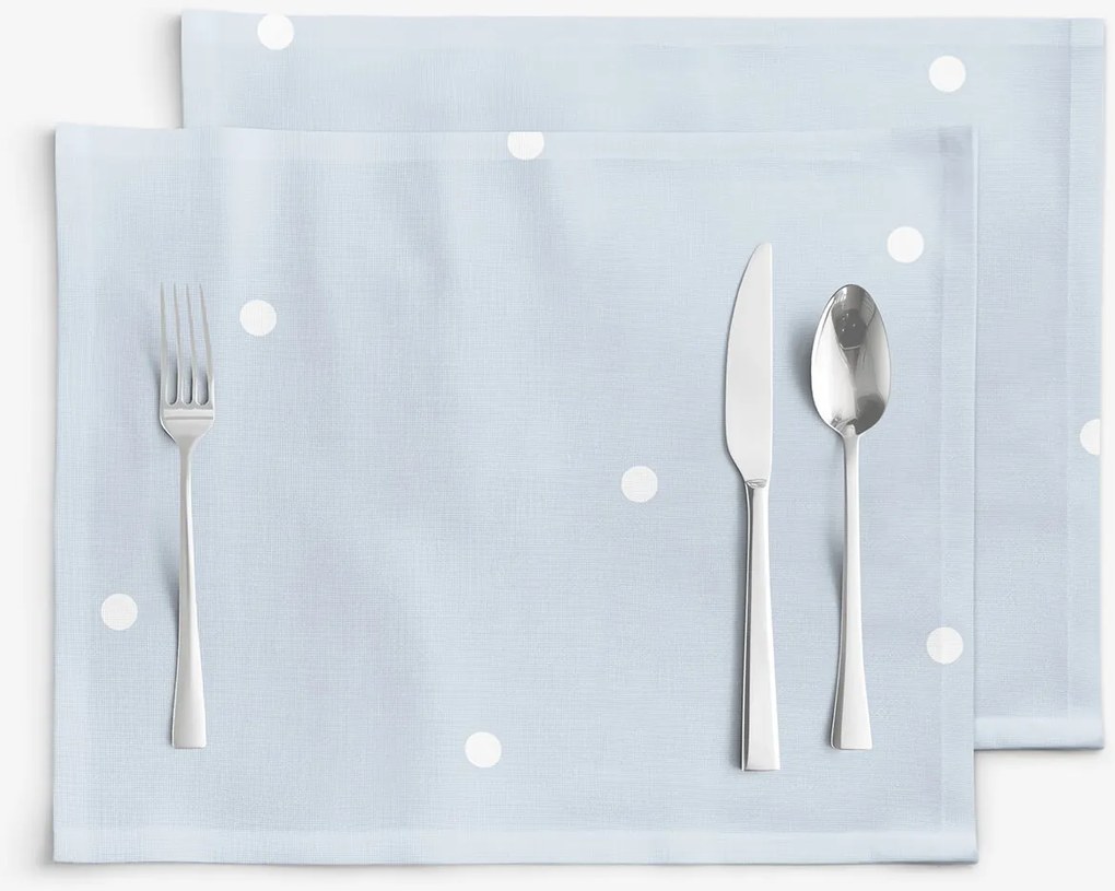 Goldea pamut reggeliző alátét - égszínkék pöttyös - 2db 30 x 40 cm