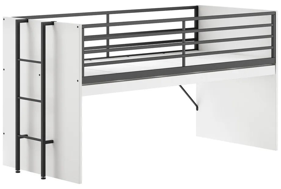 Fehér galéria gyerekágy íróasztallal, ágyráccsal 90x200 cm Sam – Vipack