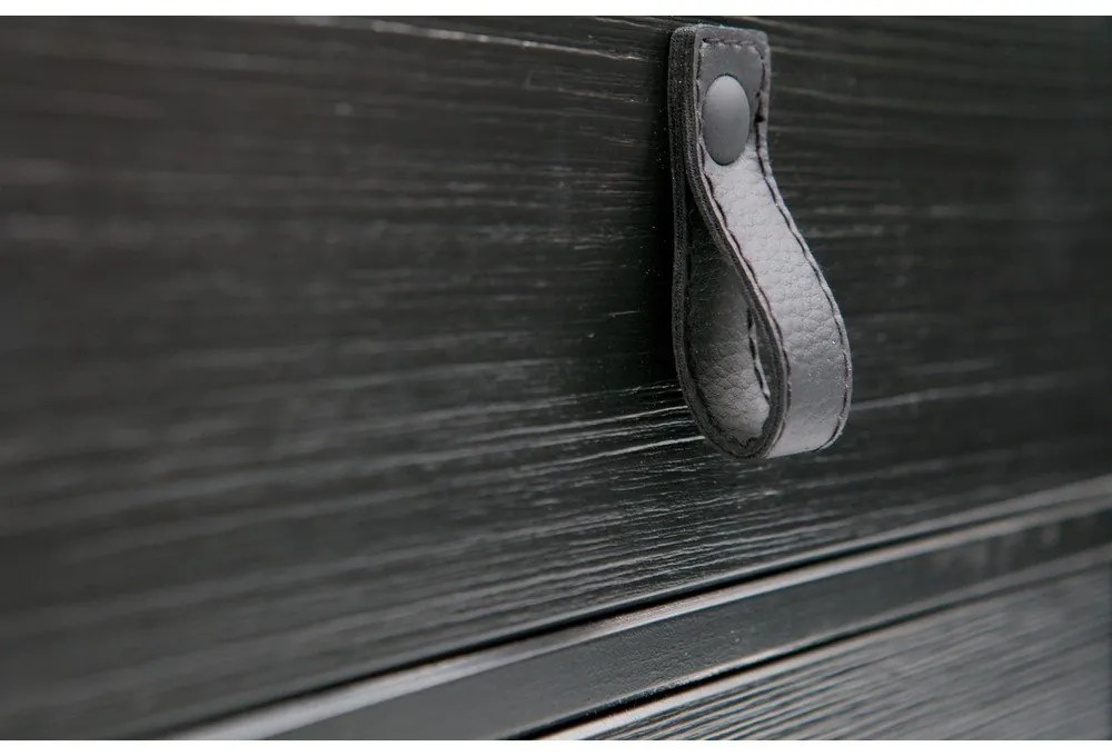 Zola fekete fiókos éjjeliszekrény ajtóval - WOOOD