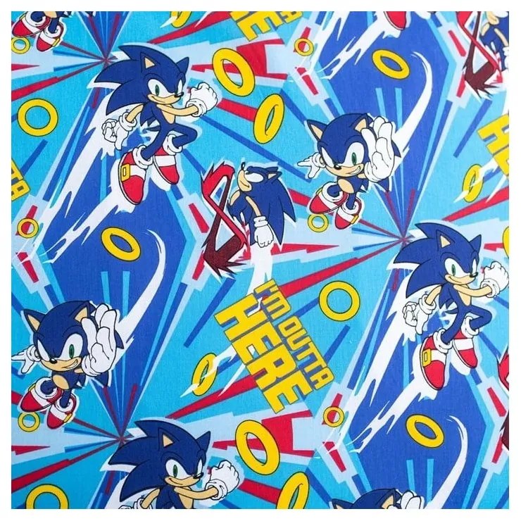 Kék egyszemélyes pamut gyerek ágyneműhuzat 140x200 cm Sonic "Let´s go" – Jerry Fabrics