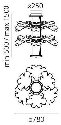 Artemide 1628110APP - LED Dimmelhető csillár zsinóron CHLOROPHILIA LED/44W/230V 3000K