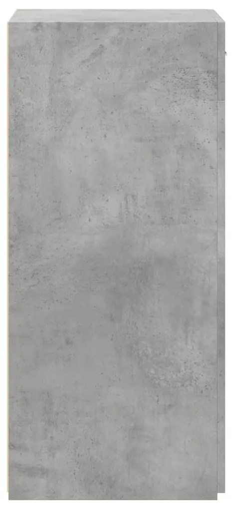 betonszürke szerelt fa tálalószekrény 50 x 42,5 x 93 cm