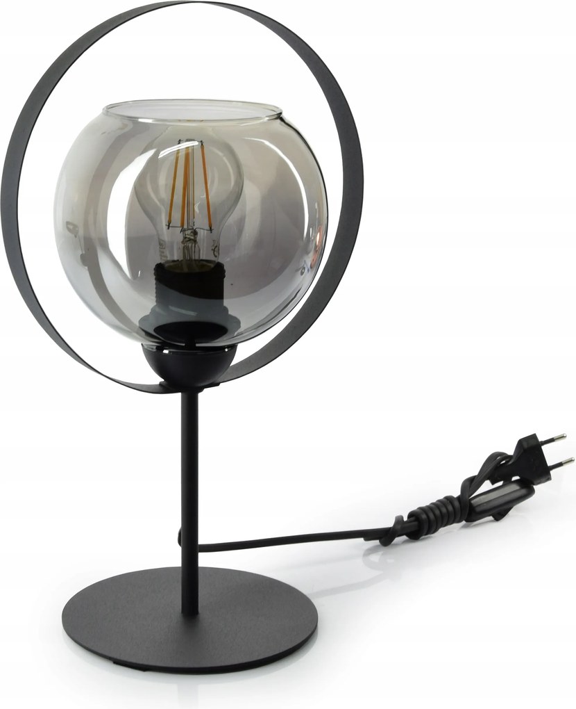 Éjjeli lámpa Asztali fekete grafit üveg gömb
