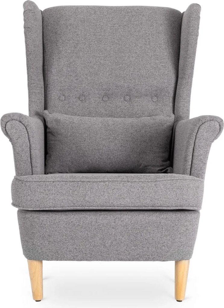 Pihenőfotel lábtartóval szürke színben – EVAN 2