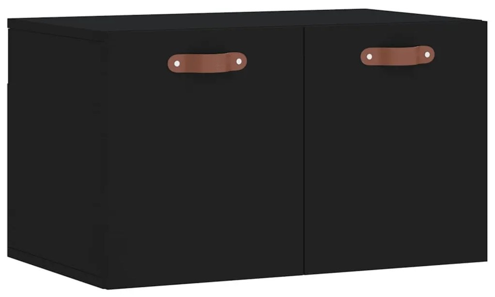 Fekete szerelt fa faliszekrény 60 x 36,5 x 35 cm