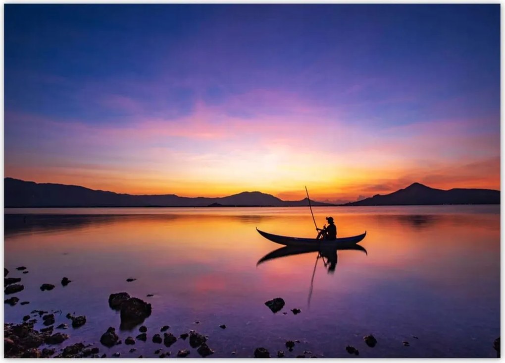 Poszterek 70x50 Esti horgászat naplementekor