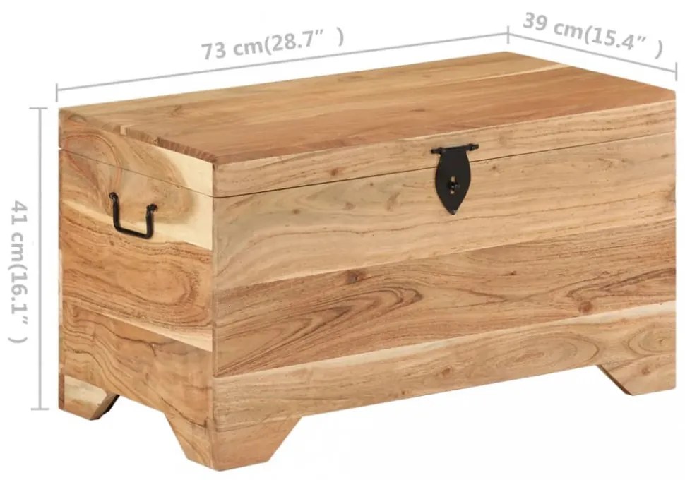 tömör akácfa tárolóláda