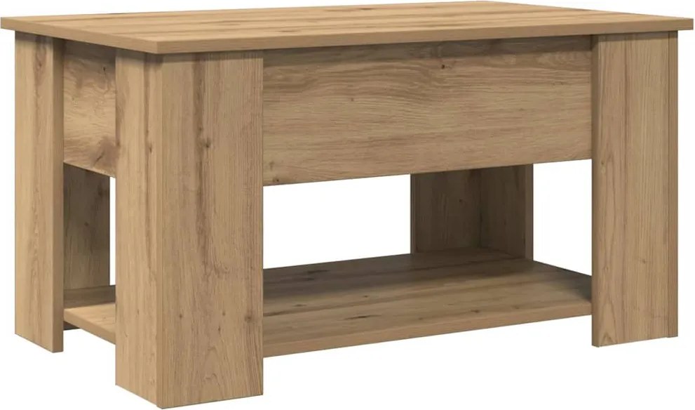 vidaXL dohányzóasztal kézműves tölgy szerelt fa 79 x 49 x 41 cm