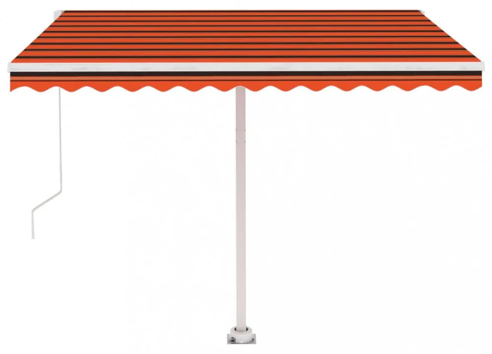 narancssárga és barna kézzel kihúzható napellenző 300 x 250 cm