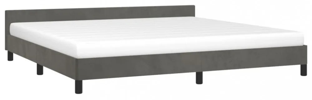sötétszürke bársony ágykeret matrac nélkül 200 x 200 cm